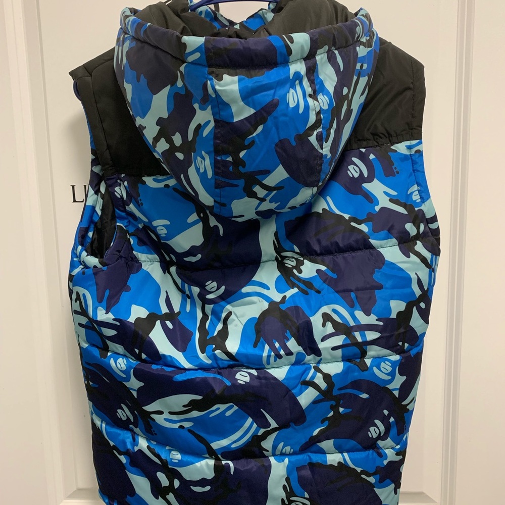Blue Camo hooded vest